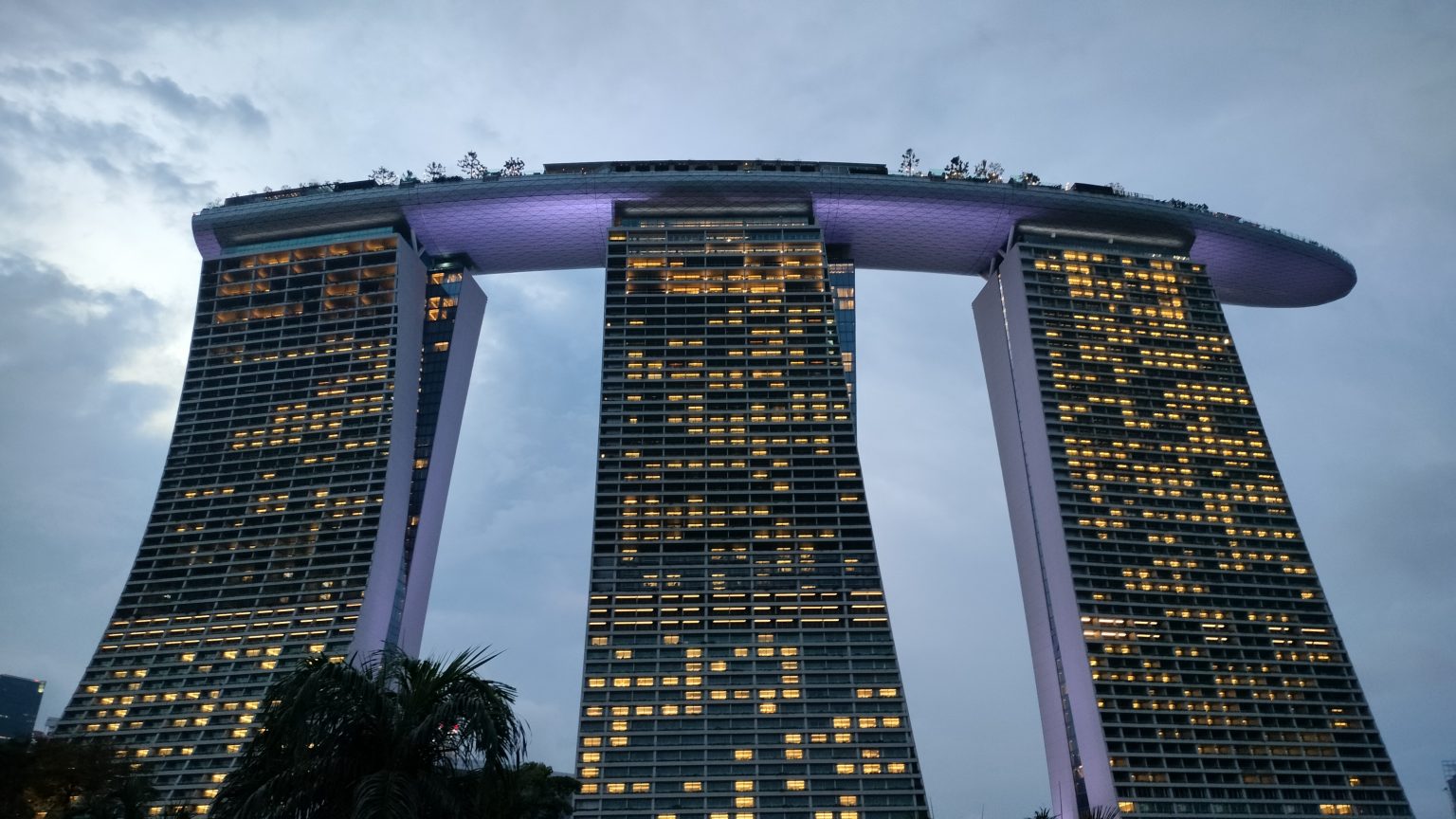The Marina Bay Sands resort in Singapore is recognized as a landmark of the city.