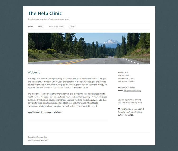 The Help Clinic website screenshot