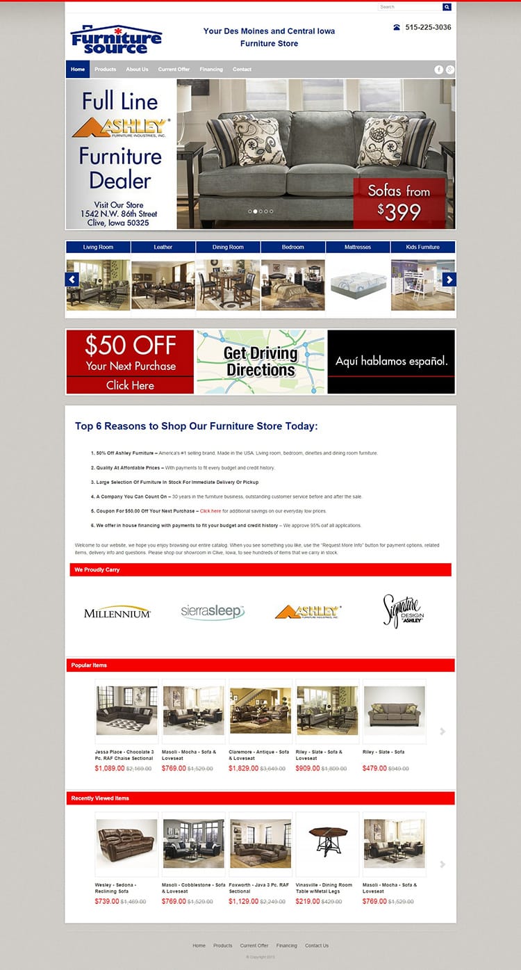 Furniture Source website screenshot