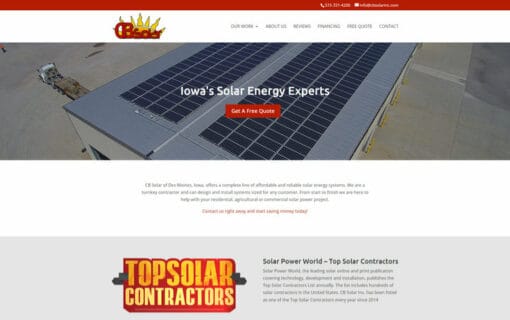 CB Solar, Inc website screen capture