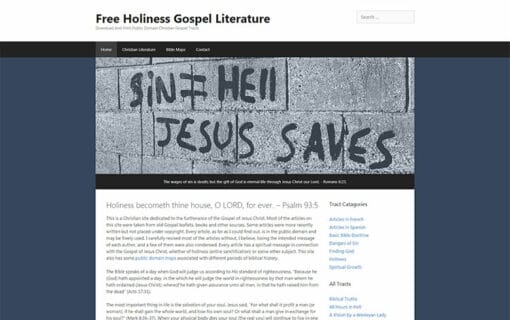Free Holiness Gospel Literature screenshot